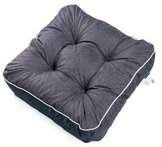 TexDeko® Ecolen Loungekissen Stuhlkissen 55x55x12 cm Sitzauflagen Gartenmöbel Polsterauflagen UV-Schutz & Wasserabweisend Bodenkissen Outdoor Rattanmöbel (Schwarz)