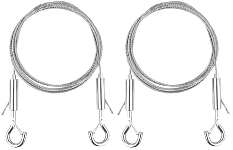 Zenfony 2Pcs Adjustable Picture Hanging Wires, 2m Stainless Steel Mirror Hanging Wire Kit, Heavy Duty Wire Rope for Potted Plants, Chandeliers, Photo Frames, Lamps, Billboards