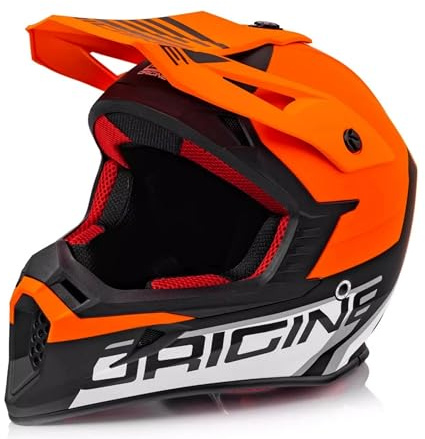 Origine Hero MX Casco Cross Enduro, Arancio Fluo e Nero Opaco, Off-Road TG XL