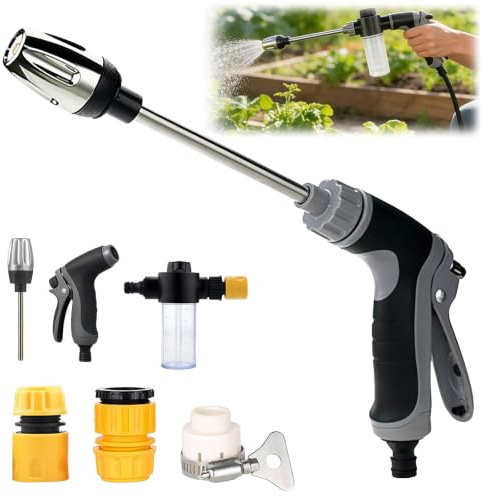 Nuova Pistola Idropulitrice Power jet Pistola ad alta Pressione | Pistola alta Pressione Pulitore a Turbina per Tubo Giardino per uso Esterno Idropulitrice Adatta Qualsiasi Tubo Giardino