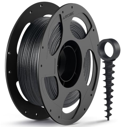 ANYCUBIC PET-CF Filament 0.5 KG Schwarz | Extrem geringe Feuchtigkeitsaufnahme, Geringere Neigung zum Verziehen bei großen Drucken