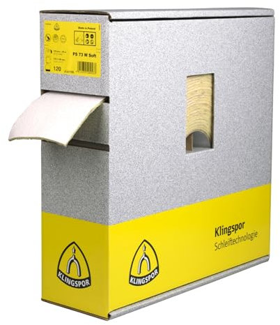 Klingpsor 325711 PS 73 BWF, Schleifpapier Rollen mit Schaumstoff Unterlage, 115x25000, 600, 1