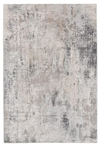 RugVista, Ritz, Teppich, Mittelflor Teppich, 200 x 300 cm, Rechteckiger, Modern, Oeko-Tex Standard 100, Polyester, Flur, Schlafzimmer, Küche, Wohnzimmer, Hellgrau/Beige, Mehrfarbig