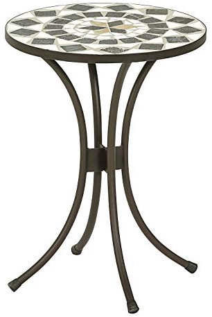 Dehner Blumenhocker Diana, Ø 41 cm, Höhe 54 cm, Metall, mosaikoptik, braun/grau/weiß