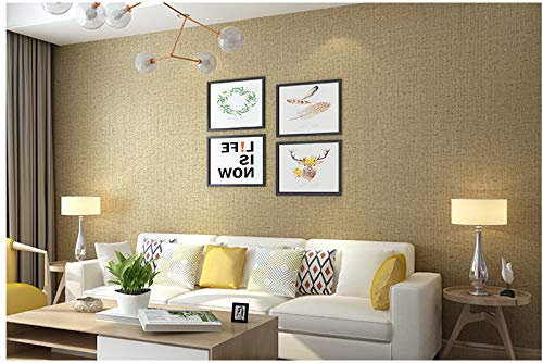 WERTMN Papiers peints Papier peint minimaliste moderne de couleur unie gris clair lin paille papier peint salon chambre papier peint intissé