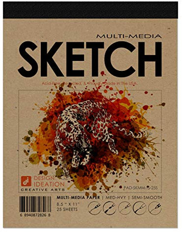 Design Ideation Skizzenblock Herausnehmbares Blatt Skizzenbuch für Bleistift, Tinte, Marker, Kohle- und Aquarellfarben Ideal für Kunst, Design und Bildung 21,6 x 27,9 cm