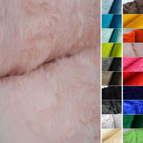 StoffBook BÄRCHENFELL TEDDYFELL FELL STOFF FELLIMITAT (Rosa, 100x155cm)