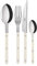 Sabre Paris | Ménagère 24 pièces, Set de couverts de table pour 6 Personnes Pop, couleur Ivoire. Comprend couteaux, fourchettes, cuillères à soupe et petites cuillères en Acier Inoxydable.