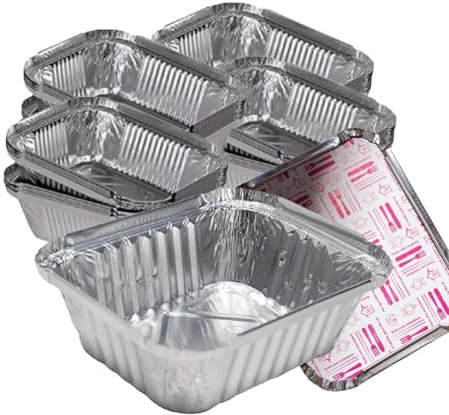 ACESA - Bandejas de Aluminio Reutilizables con Tapa | Paquete de 100 Bandejas | 500ml | Ideales para Eventos y Preparaciones en Gran Cantidad