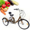Fetcoi Adult 24 Trike, Dreirad für Erwachsene, 61 cm (24 Zoll), 6-Gang-Cruise-Trike, Gold, mit Einkaufskorb, Pedal, Radfahren, für Outdoor-Sport, Einkaufen