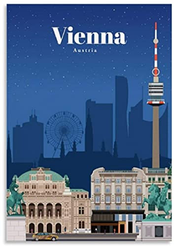 JYSHC Puzzle 1000 Teile Wien Retro Reiseposter Holz Spielzeug Für Erwachsene Dekompressionsspiel Zf084Ds