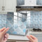 25pcs Kitchen Bathroom Wall Tile Stickers, Hiser Square Marble Mosaic Scales Style Waterproof Decals Sticker for Kitchen Living Room Bathroom Home DIY Decor Self-Adhesive (blue,15x15cm)