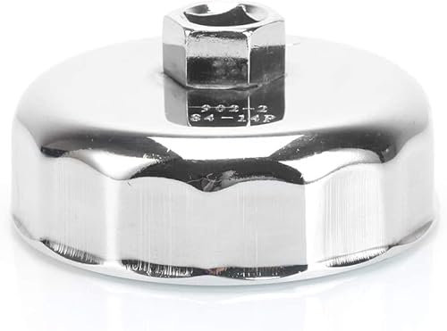 84 mm Ölfilter-Steckschlüssel für Ölfilter, 14 Rillen, universal, verchromter Stahl, Ölfilterentfernungswerkzeug, kompatibel mit Mercedes Dodge und Jeep 3,0 l Dieselmotoren