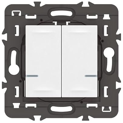Commande double sans fils Mosaic with Netatmo pour éclairage et prise connectés Legrand - blanc sans plaque