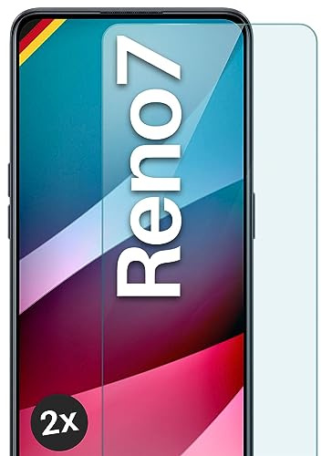 moex Schutzfolie für Oppo Reno7 (4G) Glas 9H Härte, gehärtetes Schutzglas, Panzer Schutz Glas Displayschutz Folie, kompatibel mit jeder Handy Hülle, ShockProtect 2 Stück