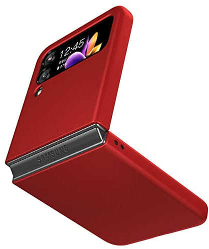 Cresee Hülle für Samsung Galaxy Z Flip 4 5G, Dünne PC Case Handyhülle Schutzhülle Cover für Galaxy Z Flip4 2022, Rot