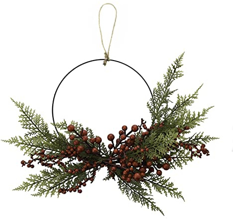 Large Winter Berries Foliage Christmas Hoop Wreath 45cm