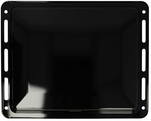 vhbw - Plaque de four noire, émaillée, revêtement anti-adhérence compatible avec Bosch HGV746-Serie, HGV746xxxxxx - 46 x 36,6 x 3,2 cm