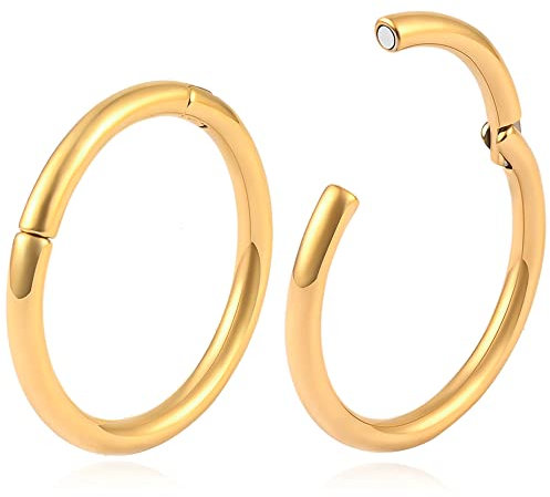 Vankula Ohr Gewichte Flesh Ear Weights Hangers Hoop Edelstahl für männer damen Ohrpiercing Gestreckte Schmuck 4mm(6G) X40mm Gold