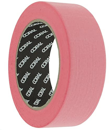 Coral 71602 Ruban de masquage de précision à faible adhérence sur les surfaces sensibles Rose Rouleau de papier Washi 3,8 cm 50 m