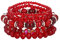 FULU AUTUMN Damen Kristall Perlen Armband Mehrschichtiges Steine Armband Boho Modeschmuck Beste Freundin Geschenke(21-Red)