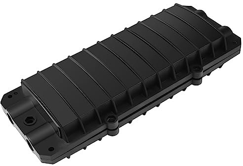 PNGKNYOCN Caja de conexión de cable horizontal 2 en 2 salidas, kit de empalme de fusión 12 Core Fiber Optic Fiber Optic Outdoor Waterproof Protection Box