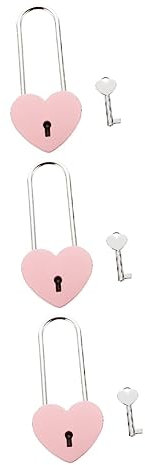 DOITOOL Lucchetto A Forma Di Cuore Con Corda Robusta 3 Pezzi Per Cassetti Lucchetto Per Valigia Da Matrimonio