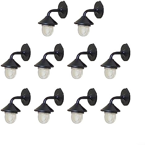 CNANRNANC 10 Stück Modell bahnleuchten LED Wandleuchten für Modelleisenbahn H0 licht Layout Modell Bahn Lampe Maßstab 1:87 Dekoration