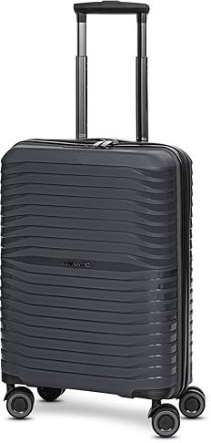 Stratic Kabinen-Koffer für Damen und Herren | Kleiner Cabin-Trolley 37 x 20 x 55 cm aus hochwertigem, leichtem Polypropylen Material | Doppelrolle & Teleskopgriff| Shine Serie