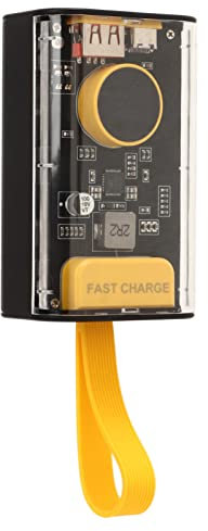 Portable Charger, 22.5W 20000mAh Fast Charging Power Bank, Industrial Transparent Shell USB Type C Charger with Power Display for Camping