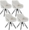 WOLTU Esszimmerstühle drehbar 4er Set, Samt Stuhl Esszimmer, Sessel Wohnzimmer, Drehstuhl, Küchenstuhl, Polsterstuhl mit Armlehnen, Loungesessel ergonomisch, Creme, EZS12cm-4