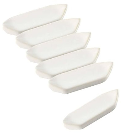 Porta Bacchette Con Motivo A Forma Irregolare, Poggia Bacchette In Ceramica 6 Pacchetto, Supporto Per Bacchette Da Pranzo Per La Casa, Ristorante, Decorazione Della Tavola-Bianco-6 Impostare