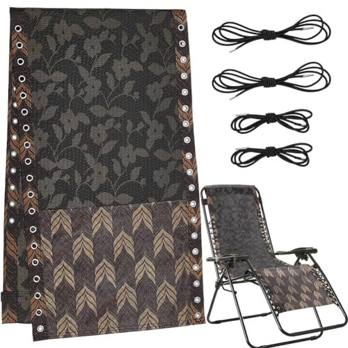 GORGECRAFT Ersatzstoff Für Zero-Gravity-Stühle Anti-Schwerkraft-Lounge-Stuhl-Stoff Mit 4 elastischen Spitzenschnüren Zur Reparatur von Terrassen-Liegestühlen Für Garten-Rasenstühle Kokosnussbraun