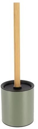 TENDANCE Brosse WC avec Support en métal Vert Kaki et Manche en Bambou