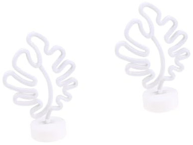 HOMSFOU 2St Neon-Nachtlicht weihnachtsdeko christmas decorations Geschenkidee whitn weißer plissierter Lampenschirm Wandlampe dekoratives Licht LED-Licht Dekorative Lichter Neonlichter