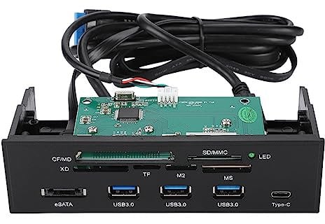 KIMISS 5,25 Zoll Multifunktionales Internes Kartenleser-Dashboard, PC-Frontplatte mit Hochgeschwindigkeits-USB 3.0-Schnittstelle.