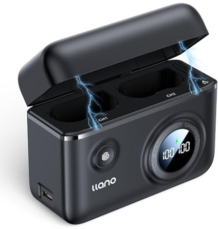 llano EN-EL15 18W Fast Camera Battery Charger with Dual Slot USB-C Charging Port, Compatible with Z6III, Z8, D850, Z7II, ZF, Z7, Z6II, D810A, D810, D7500, D500, D7200, D610, P530, Magnetic Snap Cover
