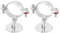 sourcing map 2 Pack Pipe Support, Stainless Steel Pipe Support Bracket, Pipe Strap Clamp with Screw for Dia 63mm Pipe Tube