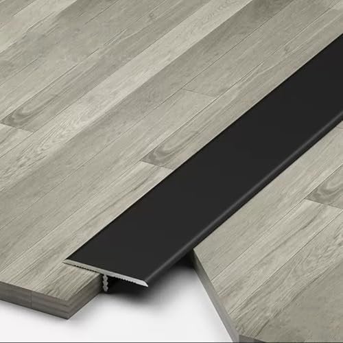3Pcs Aluminum T Molding Floor Transition Strip 2.9ft Long, Door Divider Strip Flooring Edge Trim for Tile, Wood, Laminate Joins Gap(Matte Black,4cm x 270cm (3 * 90cm))