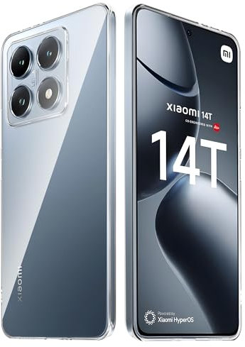 CAUHENYEE Custodia Protettiva in Silicone Trasparente per Xiaomi 14T Cover, Cover in TPU ultrasottile, Flessibile e Trasparente, Antigraffio, Antiurto
