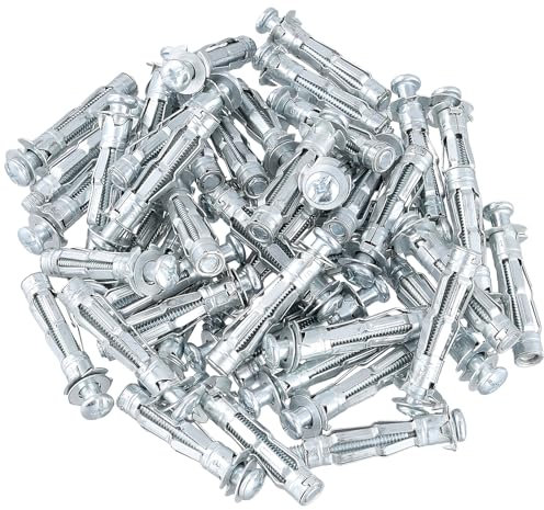 CHUIFAI 100 Stück 52mm x M8 Hohlraumdübel Metall Verzinkt, Hohlwanddübel, Spreizdübel, Hohlraumdübel für Befestigungen in Gipskartonplatten, Hohlkörper Gipsplatte, Plattenbaustoffen