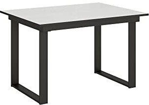 IMAGO FACTORY Baldo – Ausziehbarer Esstisch (90 x 120/180 cm), moderner Küchentisch, platzsparend, für bis zu 8 Personen, Gestell aus Eisen, hergestellt in Italien, Eschenweiß