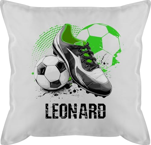 Kissen 50x50 - Personalisiertes Fußballgeschenk mit Namen | Geschenke für Fußballfans Fußball - 50 x 50 cm - Weiß - Junge sitzkissen Fussball fußballfan fußballer