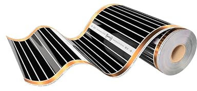Warmcoin Calefacción por infrarrojos para suelo radiante, 100 cm, juego de 220 W/m2. Calefacción eficiente y económica para la construcción nueva (5 m)