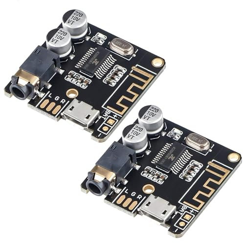 2 Pcs Bluetooth Receiver Board AUX 3.5mm BT5.0 Audio Receiver Stereo für Lautsprecher Verstärker Auto DIY 3.7-5V