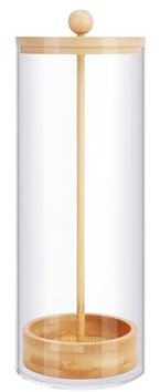 Mokylor Acrylic Straw Holder Dispenser for Counter, Tall Drinking Straw Dispenser with Wooden Lid for Long Straw Straw Cup Accessories Transparent Straw Organizer for Home