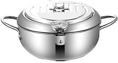 Frying Pot Pan with Stainless Steel Oil Drainer