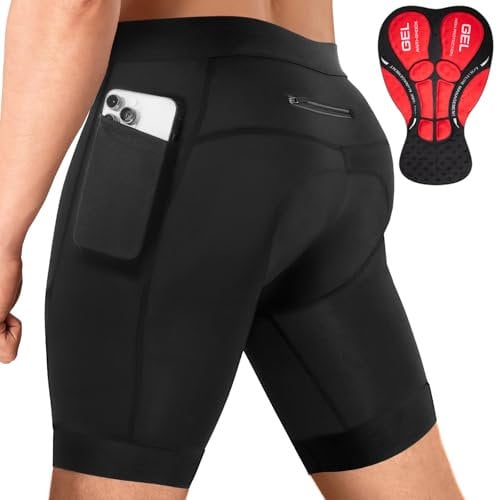 Niksa Radlerhose Herren mit 5D-Gel-Sitzpolster – Atmungsaktive & Schnelltrockende Fahrradhose für Herren mit 3 Taschen | Radunterhose für Mountainbike, Rennrad & Training