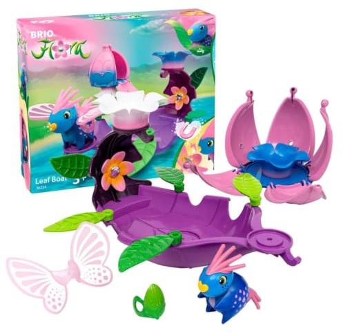 BRIO Flora - 36234 Lilys Blatt-Boot | Spielset für endlosen fantasievollen Spielspaß für Mädchen und Jungen ab 3 Jahren - wunderschönes Geschenk