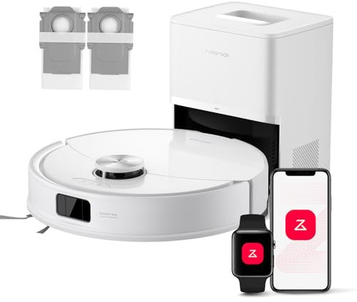 roborock Q10 S5+ Set Saugroboter mit Wischfunktion, 10.000 Pa HyperForce Saugkraft, Dual Anti-Tangle System, Auto Lifting Mopping, Ideal für Tierhaare, Teppiche, Hartböden (Weiß)